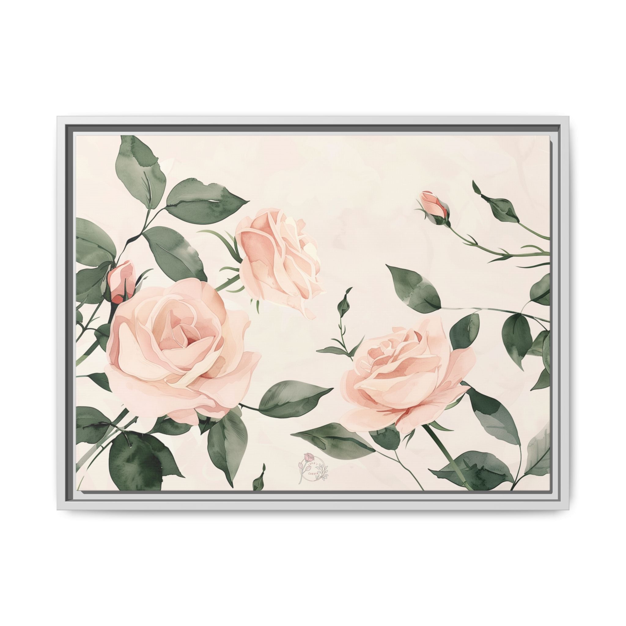 Soft Pink Rose Framed Canvas – Calming Floral Wall Art for Hospital or Recovery Room