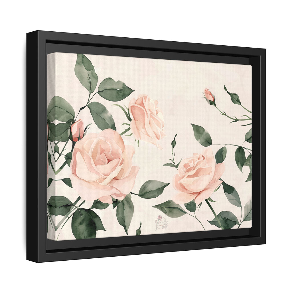 Soft Pink Rose Framed Canvas – Calming Floral Wall Art for Hospital or Recovery Room