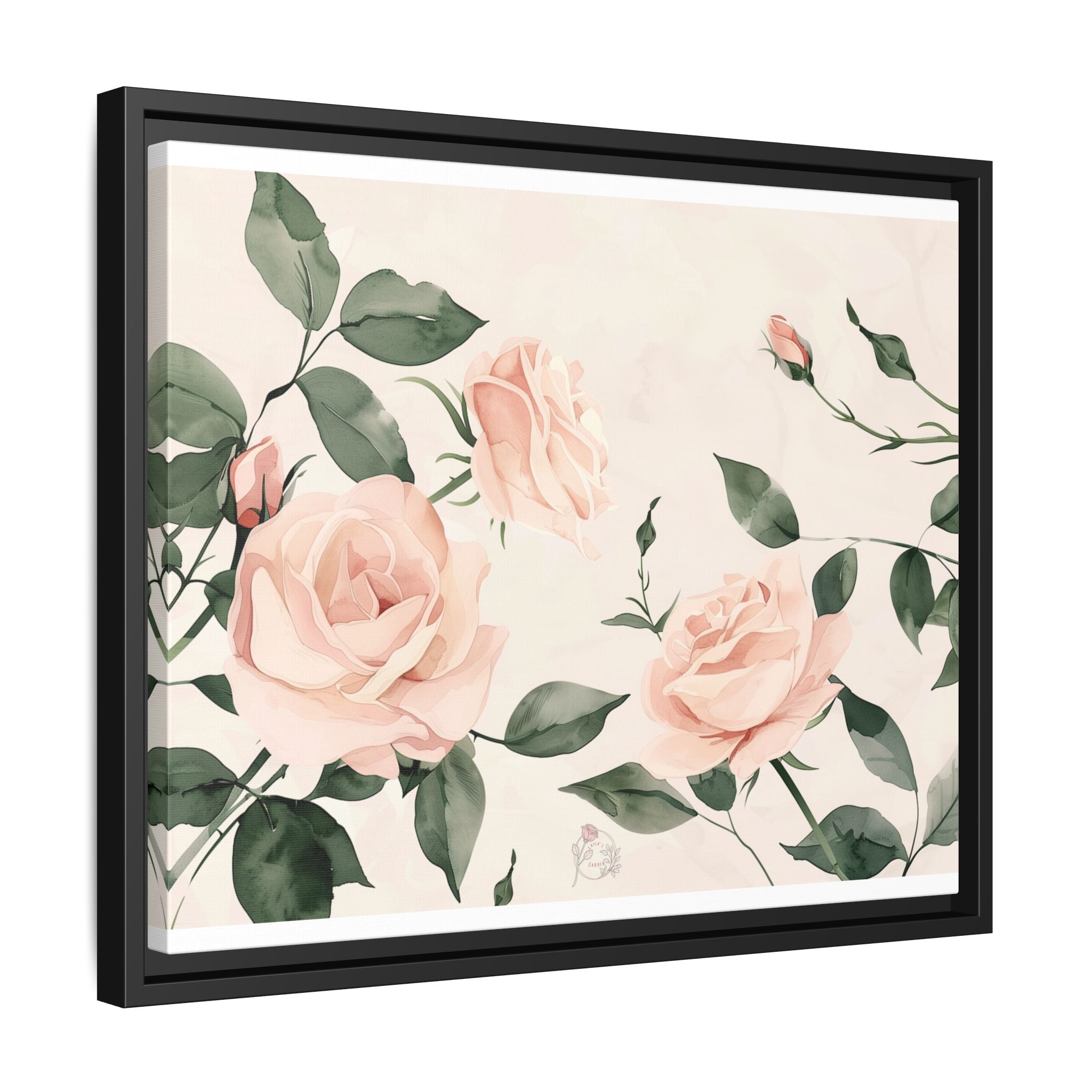 Soft Pink Rose Framed Canvas – Calming Floral Wall Art for Hospital or Recovery Room
