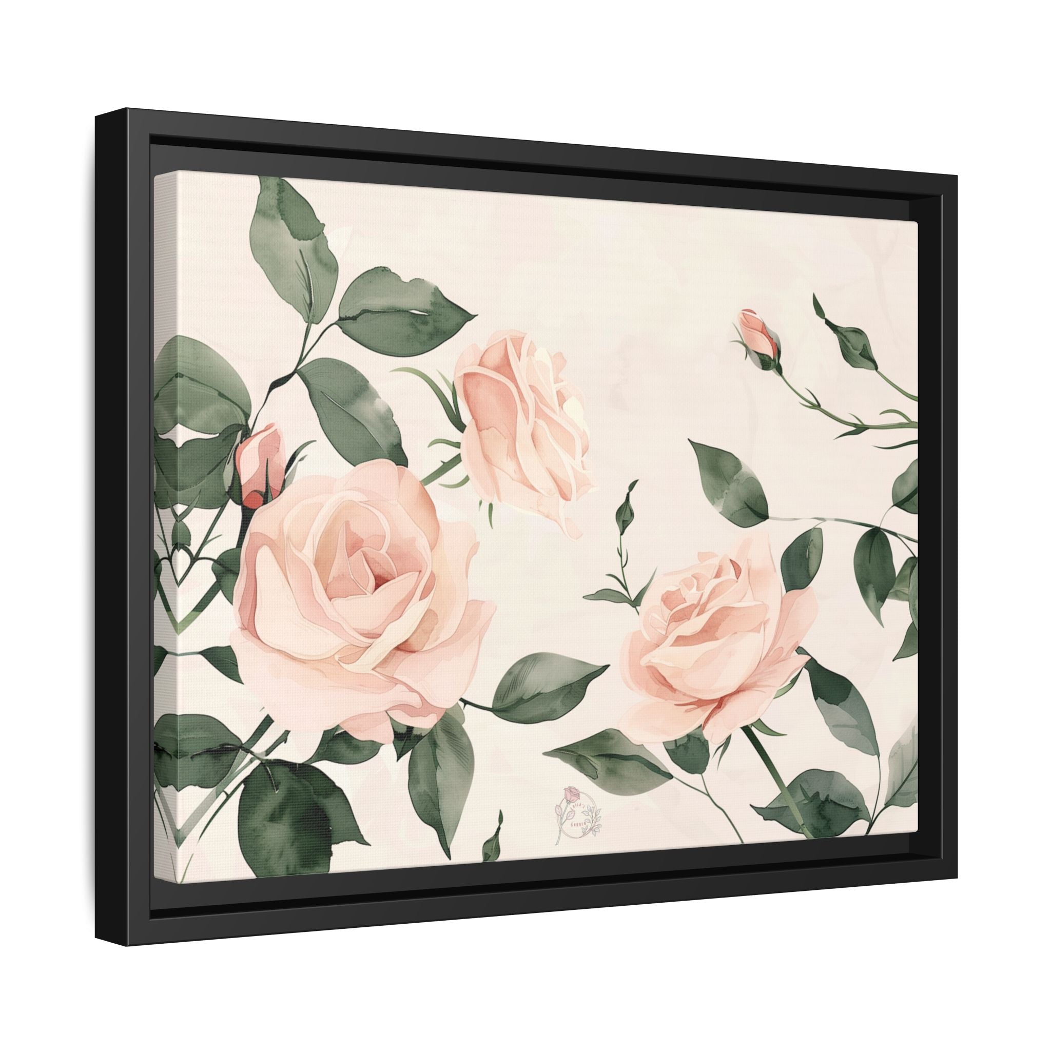 Soft Pink Rose Framed Canvas – Calming Floral Wall Art for Hospital or Recovery Room