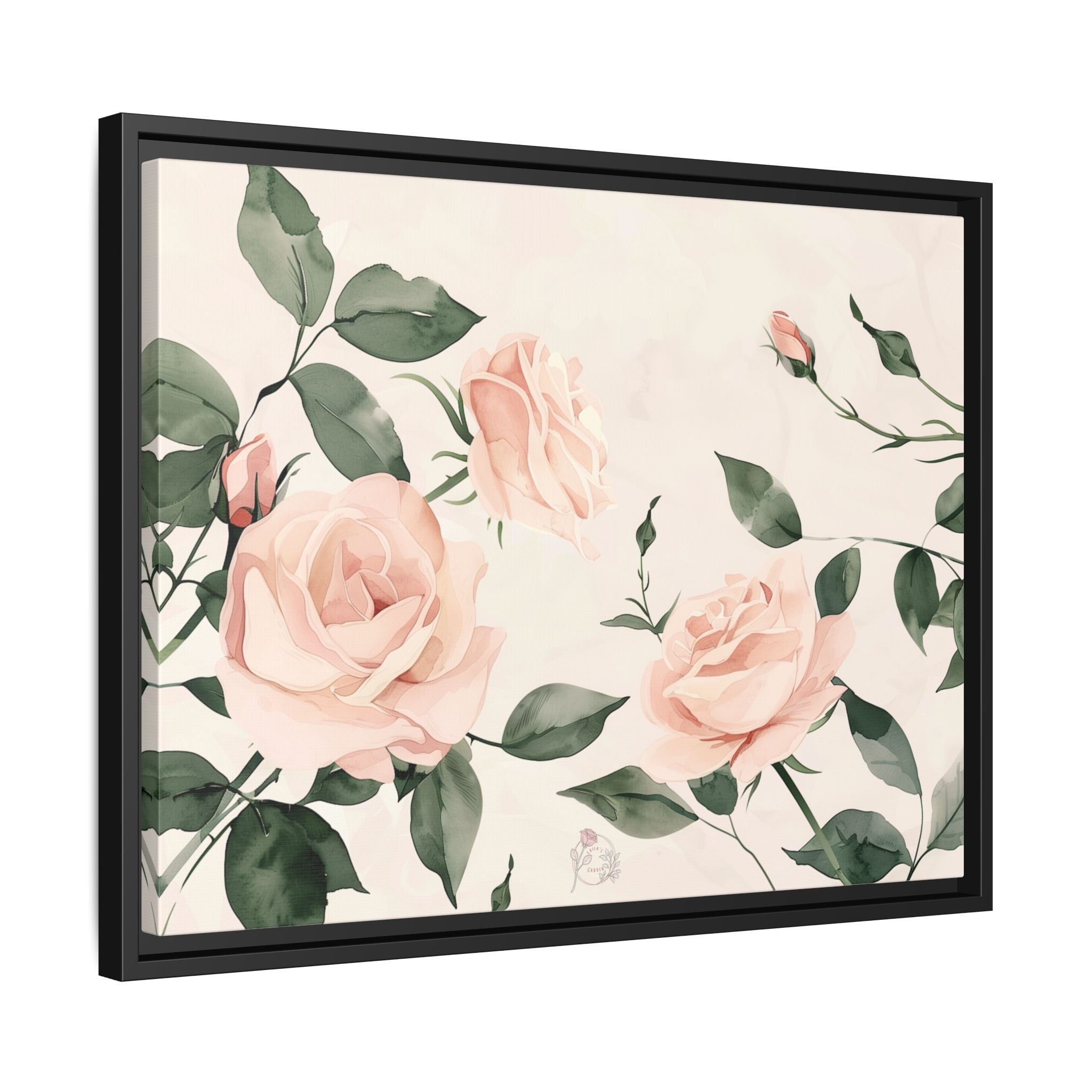 Soft Pink Rose Framed Canvas – Calming Floral Wall Art for Hospital or Recovery Room