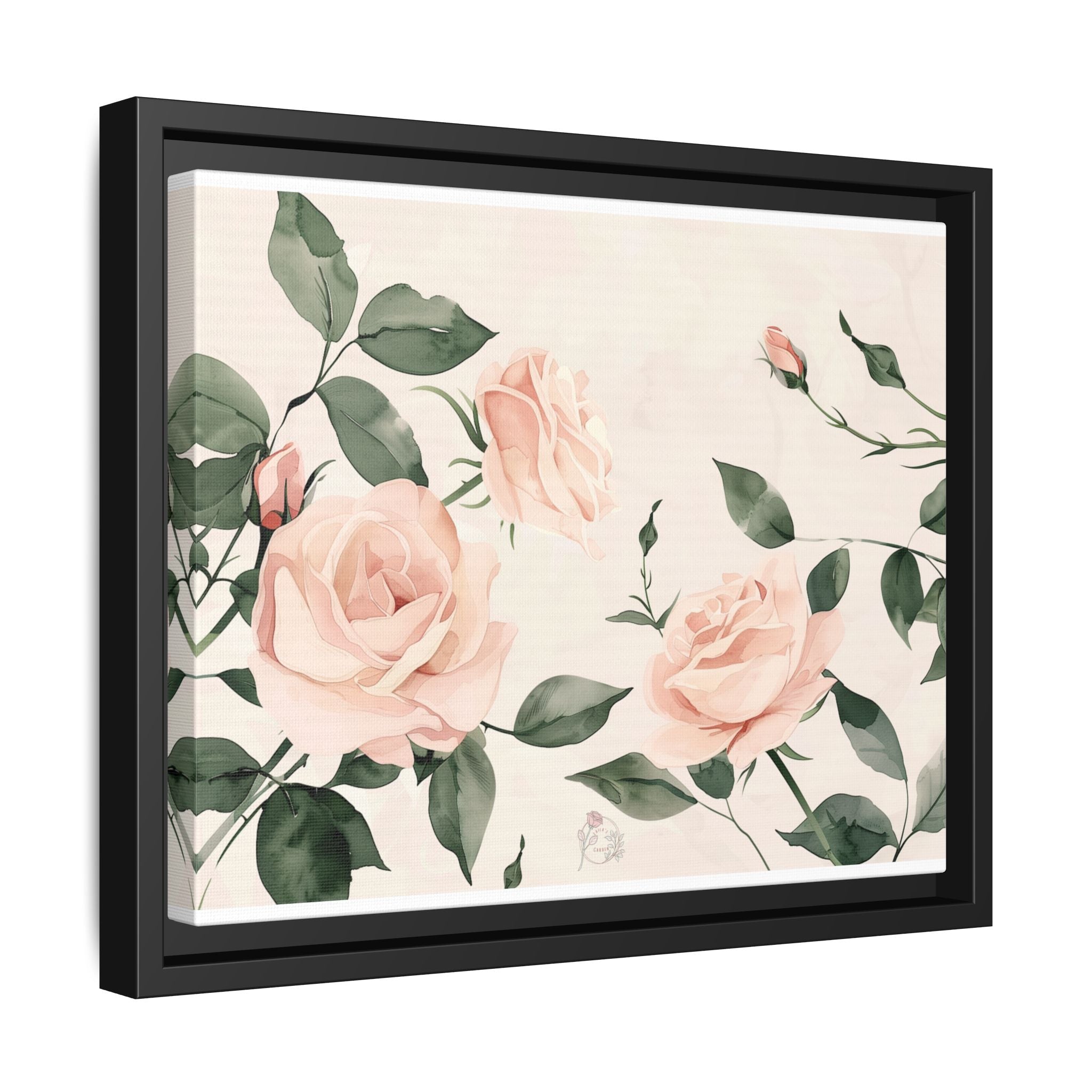 Soft Pink Rose Framed Canvas – Calming Floral Wall Art for Hospital or Recovery Room