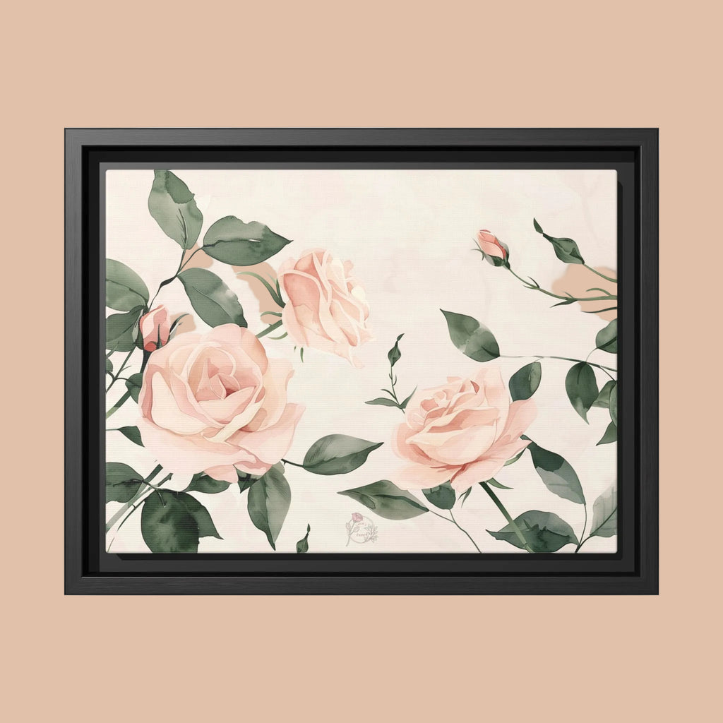 Soft Pink Rose Framed Canvas – Calming Floral Wall Art for Hospital or Recovery Room