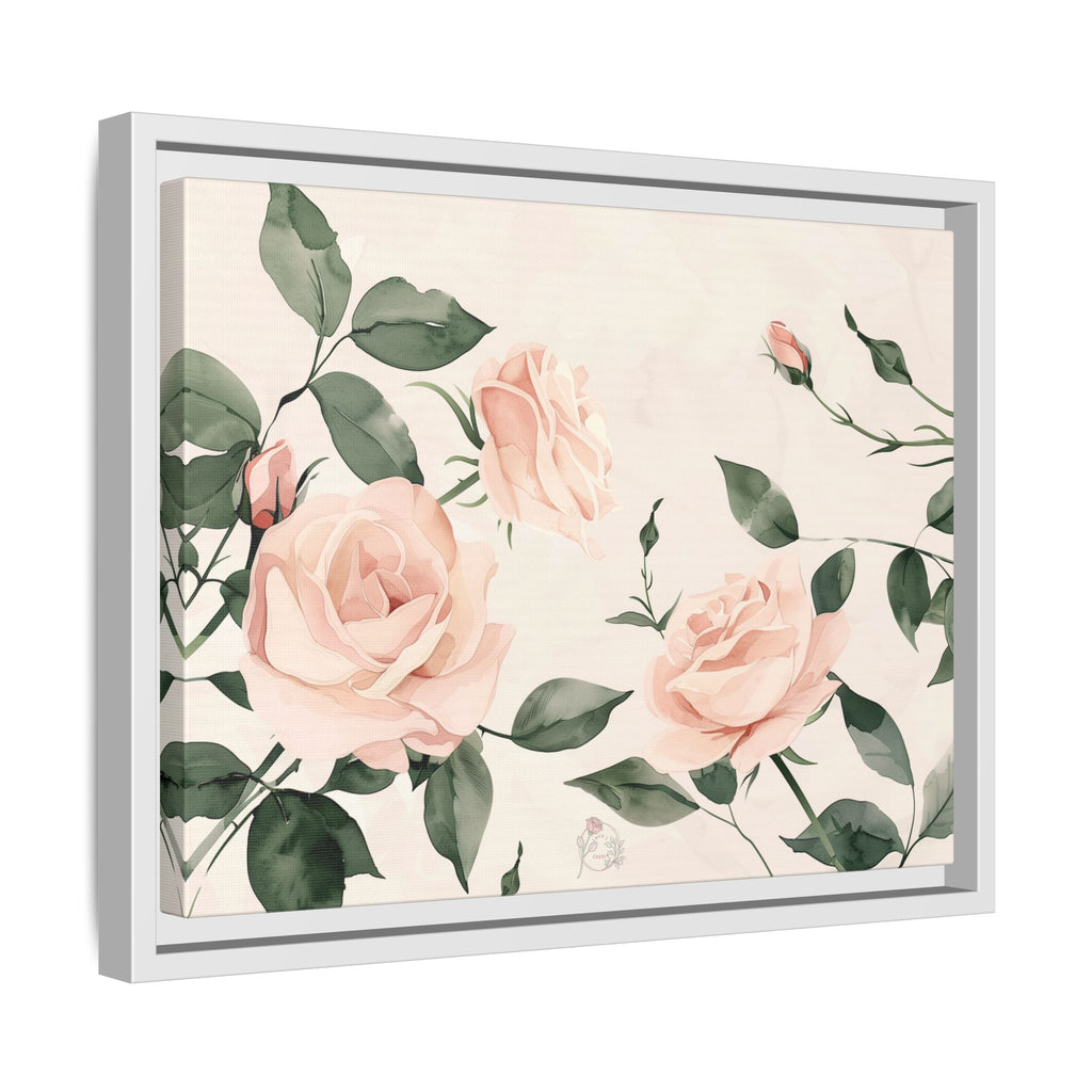 Soft Pink Rose Framed Canvas – Calming Floral Wall Art for Hospital or Recovery Room