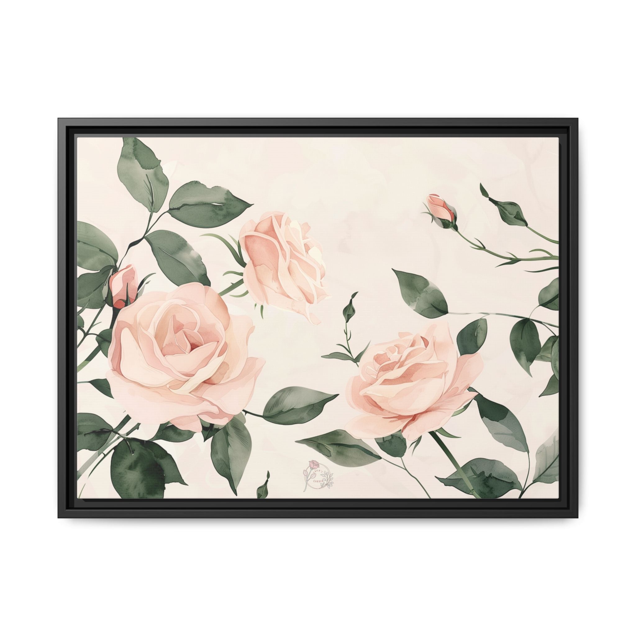 Soft Pink Rose Framed Canvas – Calming Floral Wall Art for Hospital or Recovery Room