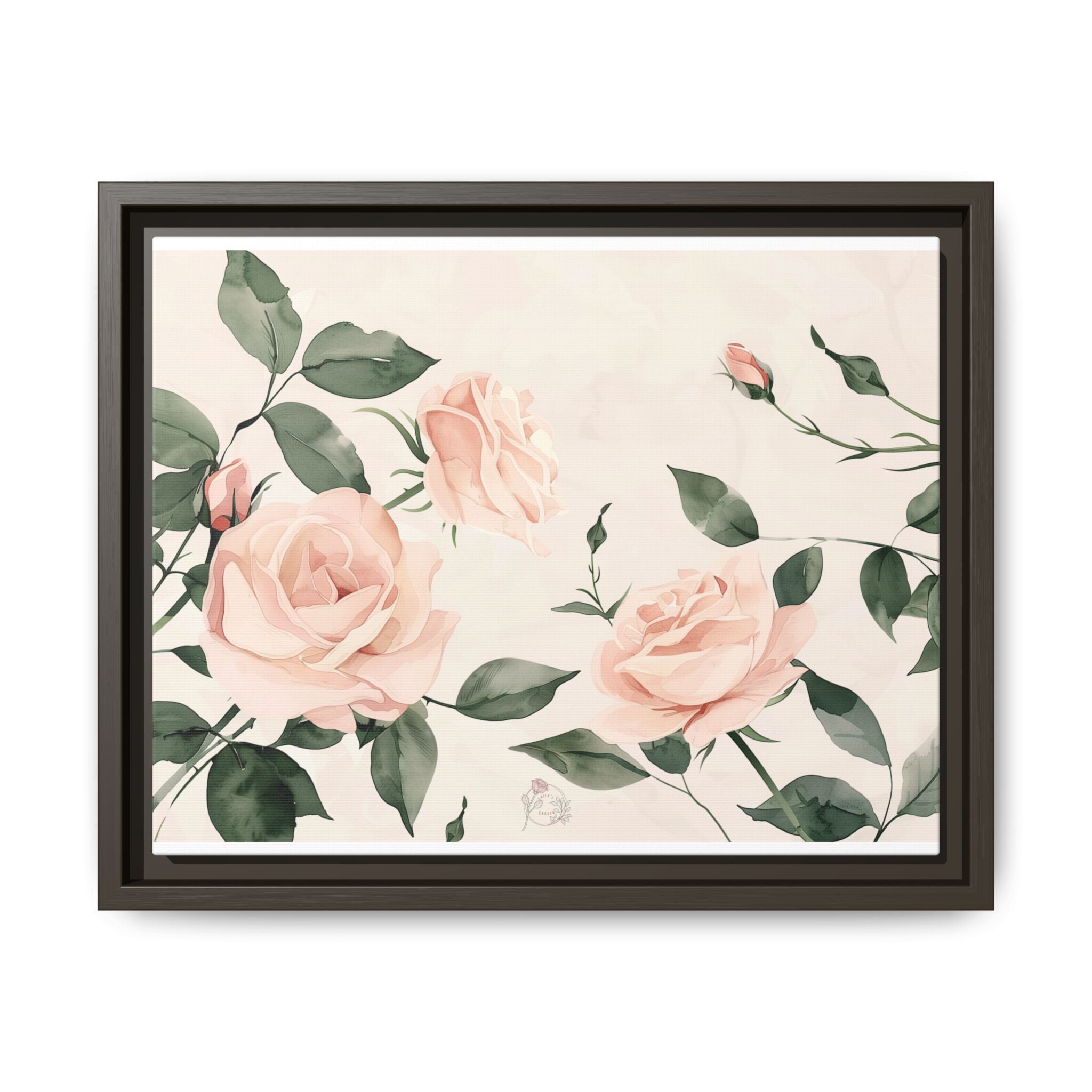 Soft Pink Rose Framed Canvas – Calming Floral Wall Art for Hospital or Recovery Room