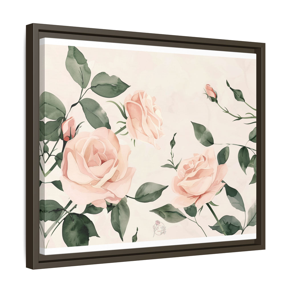 Soft Pink Rose Framed Canvas – Calming Floral Wall Art for Hospital or Recovery Room