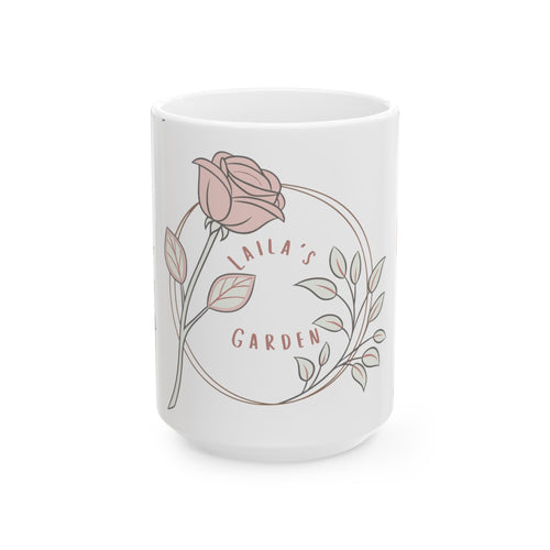 Laila's Garden Rose Wreath Mug – Inspirational Coffee Cup for Cancer Support & Healing