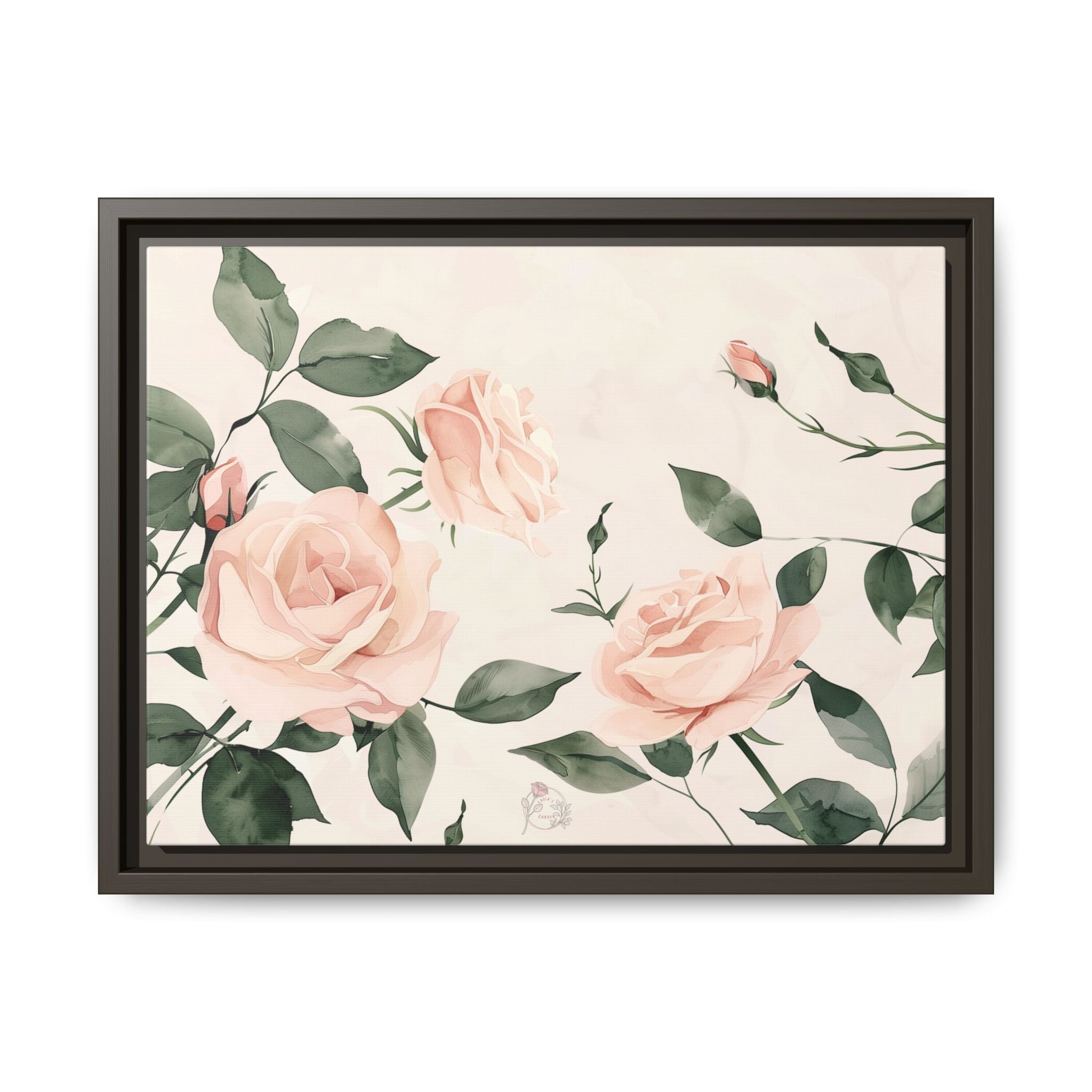 Soft Pink Rose Framed Canvas – Calming Floral Wall Art for Hospital or Recovery Room