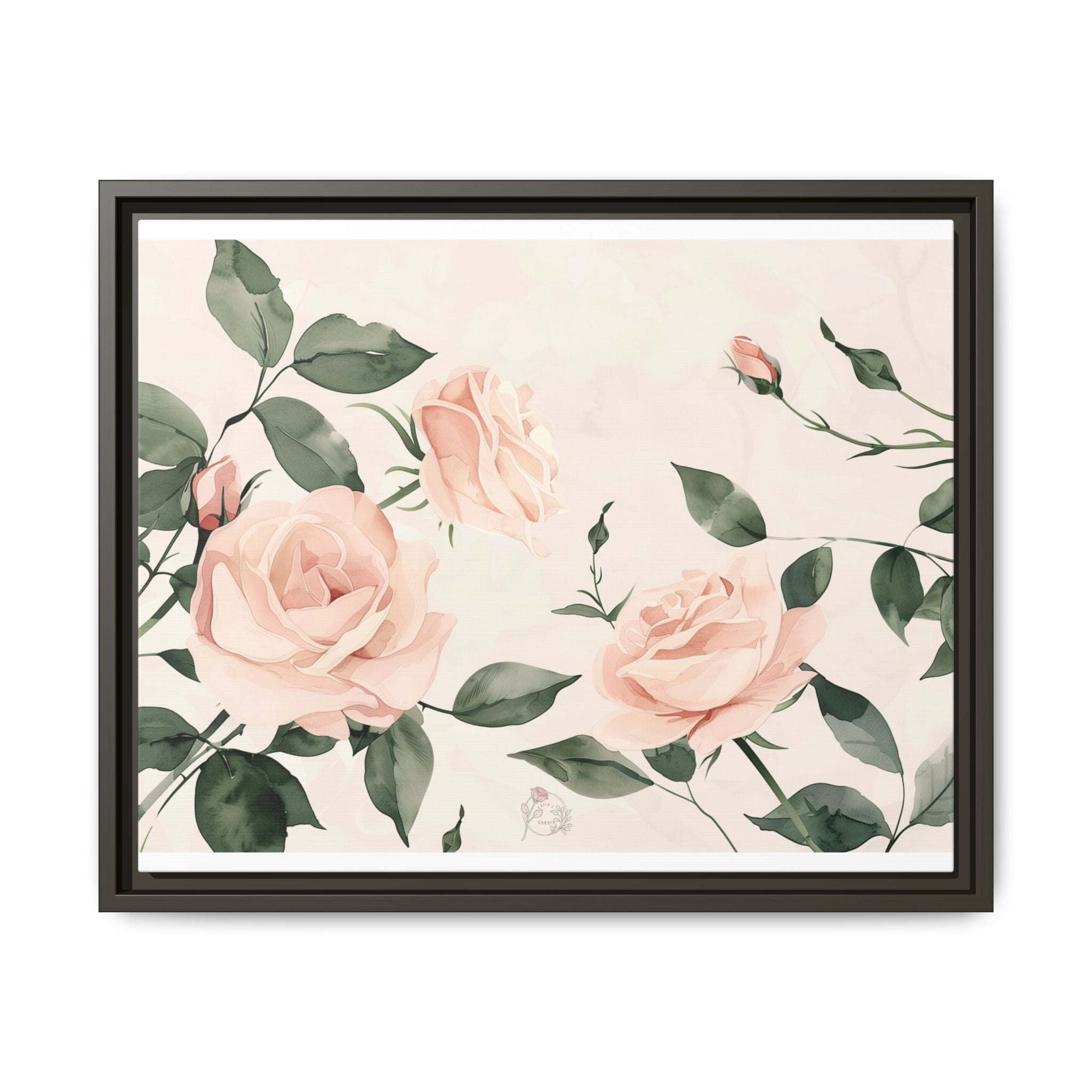 Soft Pink Rose Framed Canvas – Calming Floral Wall Art for Hospital or Recovery Room