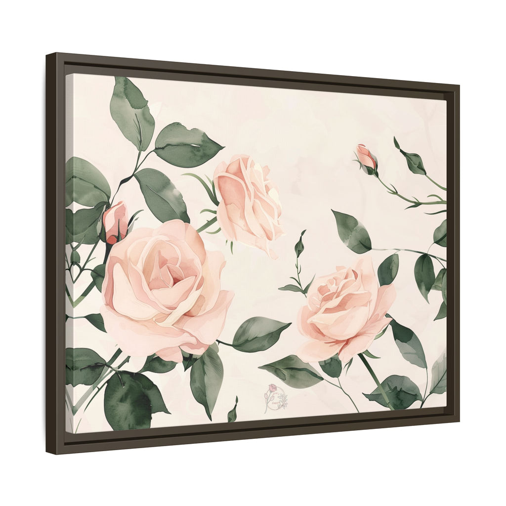 Soft Pink Rose Framed Canvas – Calming Floral Wall Art for Hospital or Recovery Room