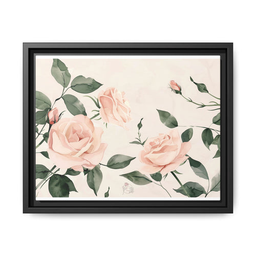 Soft Pink Rose Framed Canvas – Calming Floral Wall Art for Hospital or Recovery Room