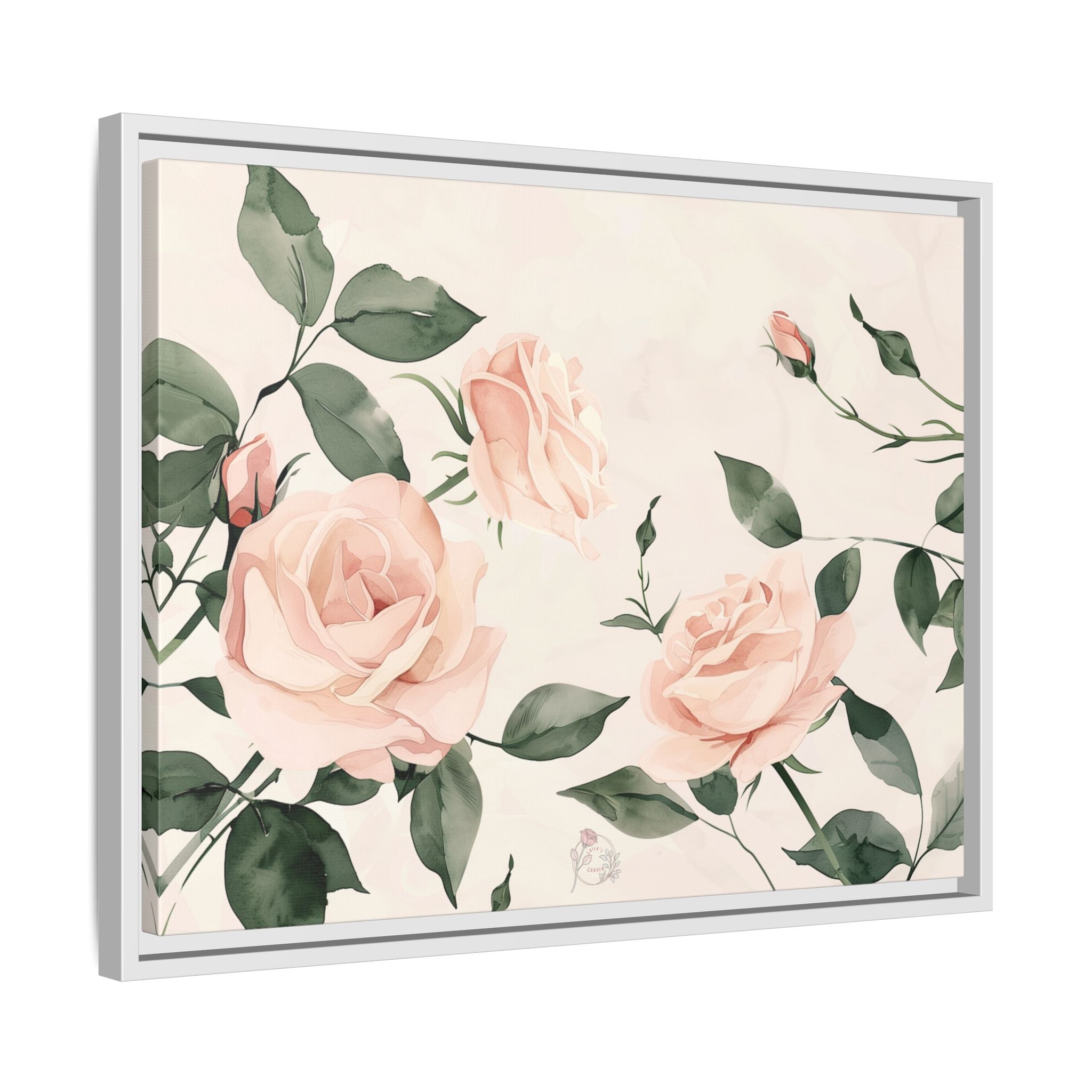 Soft Pink Rose Framed Canvas – Calming Floral Wall Art for Hospital or Recovery Room