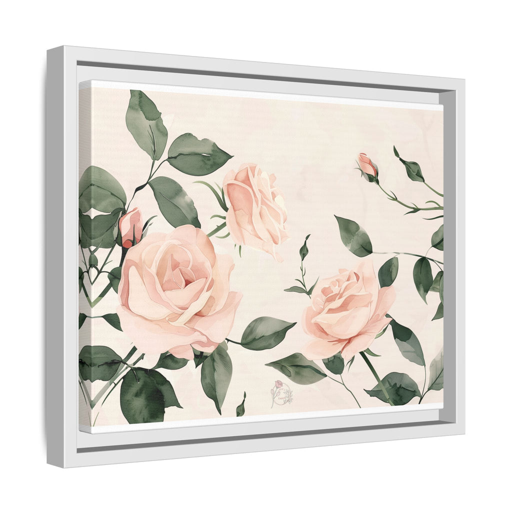 Soft Pink Rose Framed Canvas – Calming Floral Wall Art for Hospital or Recovery Room