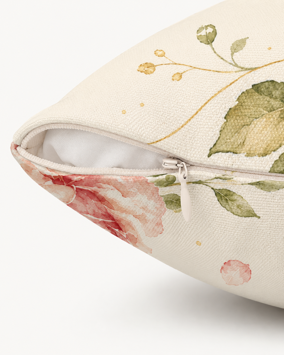 Hope Blooms Here pillow styled in bedroom — Laila's Garden floral cottagecore comfort decor