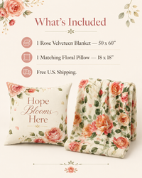 Laila's Garden Comfort Bloom Set — blanket and pillow gift bundle in cozy setting