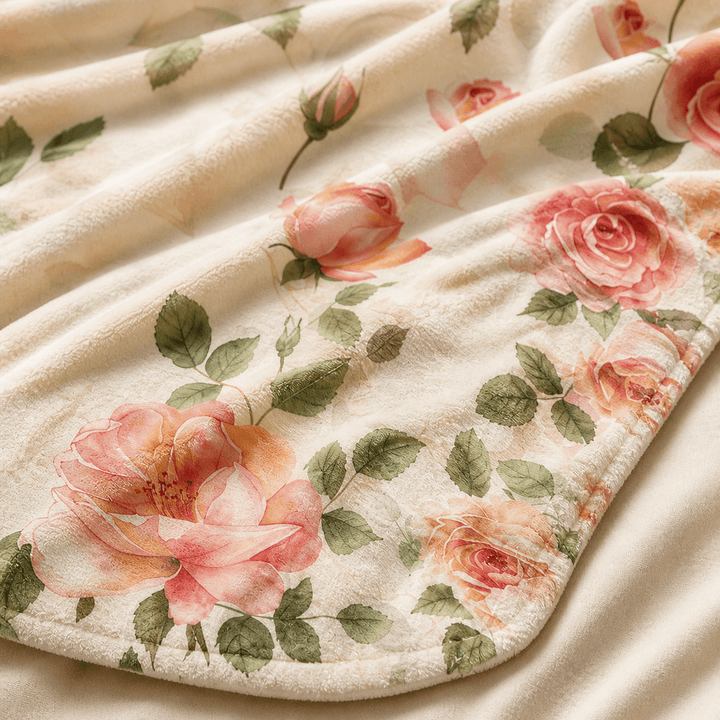 Bloom with Hope Velveteen Blanket Throw | Laila's Garden