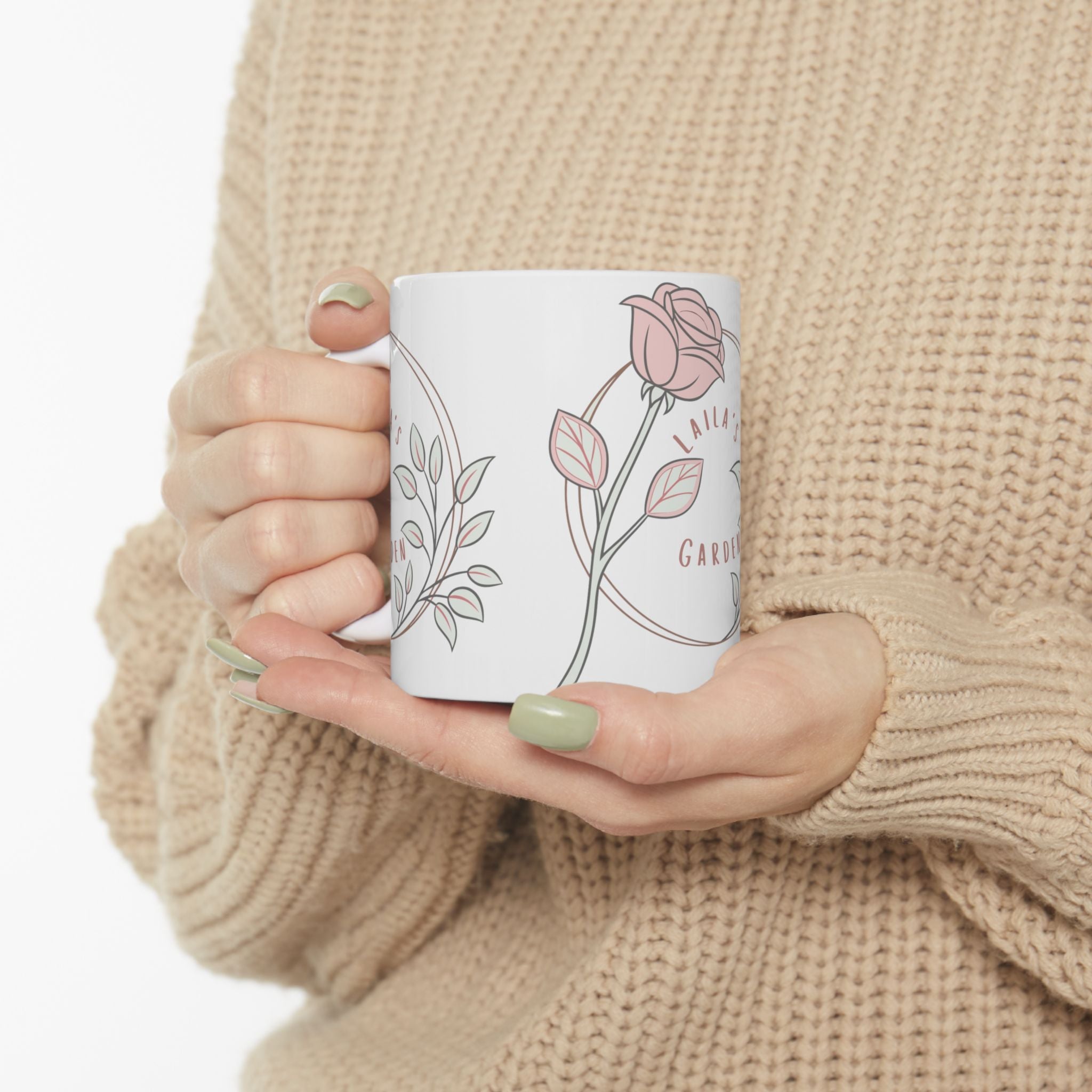 Laila's Garden Rose Wreath Mug – Inspirational Coffee Cup for Cancer Support & Healing
